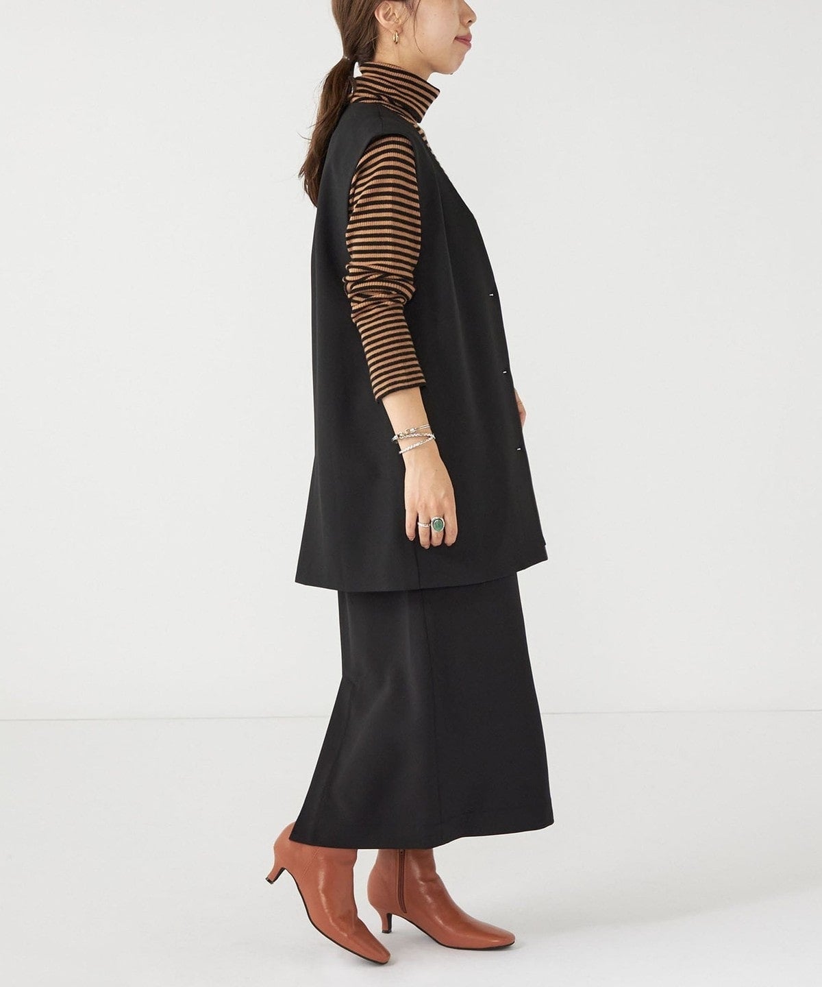 SHIPS any:〈ウォッシャブル〉ノーカラー ジレ