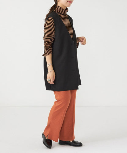 SHIPS any:〈ウォッシャブル〉ノーカラー ジレ