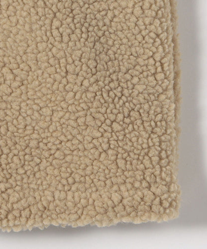 quaranciel: ポリエステル フェイク ファー ボア フーデッド コート
