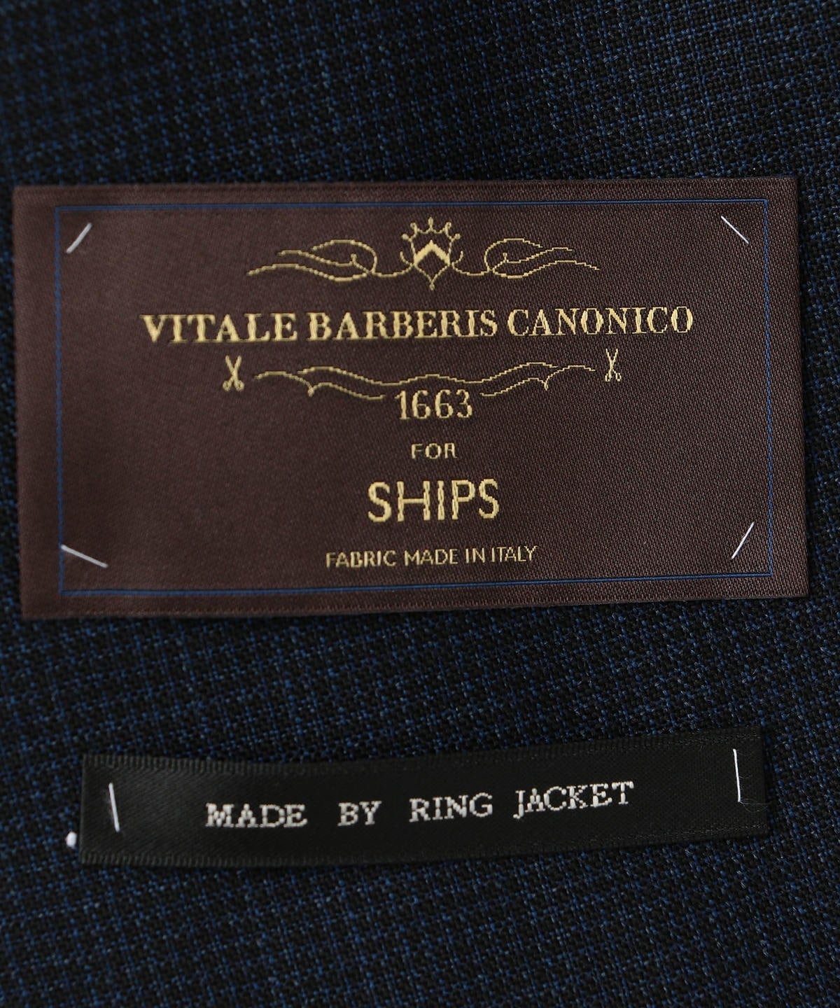 SD:【RING JACKET×CANONICO×SHIPS】ハウンドトゥース スーツ(ネイビー)