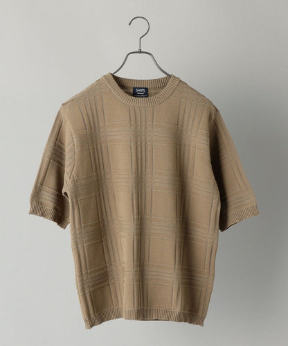 SHIPS: japan quality AMOSSA(R) リンクス チェック ニットTシャツ
