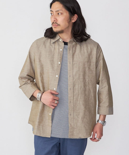 SHIPS: Herdmans コットン/リネン 7スリーブ シャツ