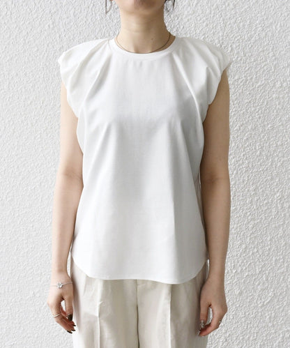 SHIPS any:〈洗濯機可能〉マーセライズ パフ ショルダー タンク TEE