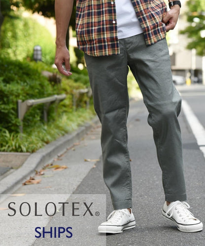 SHIPS: SOLOTEX(R) 日本製 サフィラン リネン ハイブリッド イージーパンツ