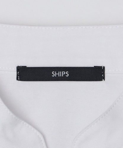 【WEB限定】SHIPS:〈接触冷感〉アイスタッチ プレーティングジャージー パイピング バンドカラーポロシャツ