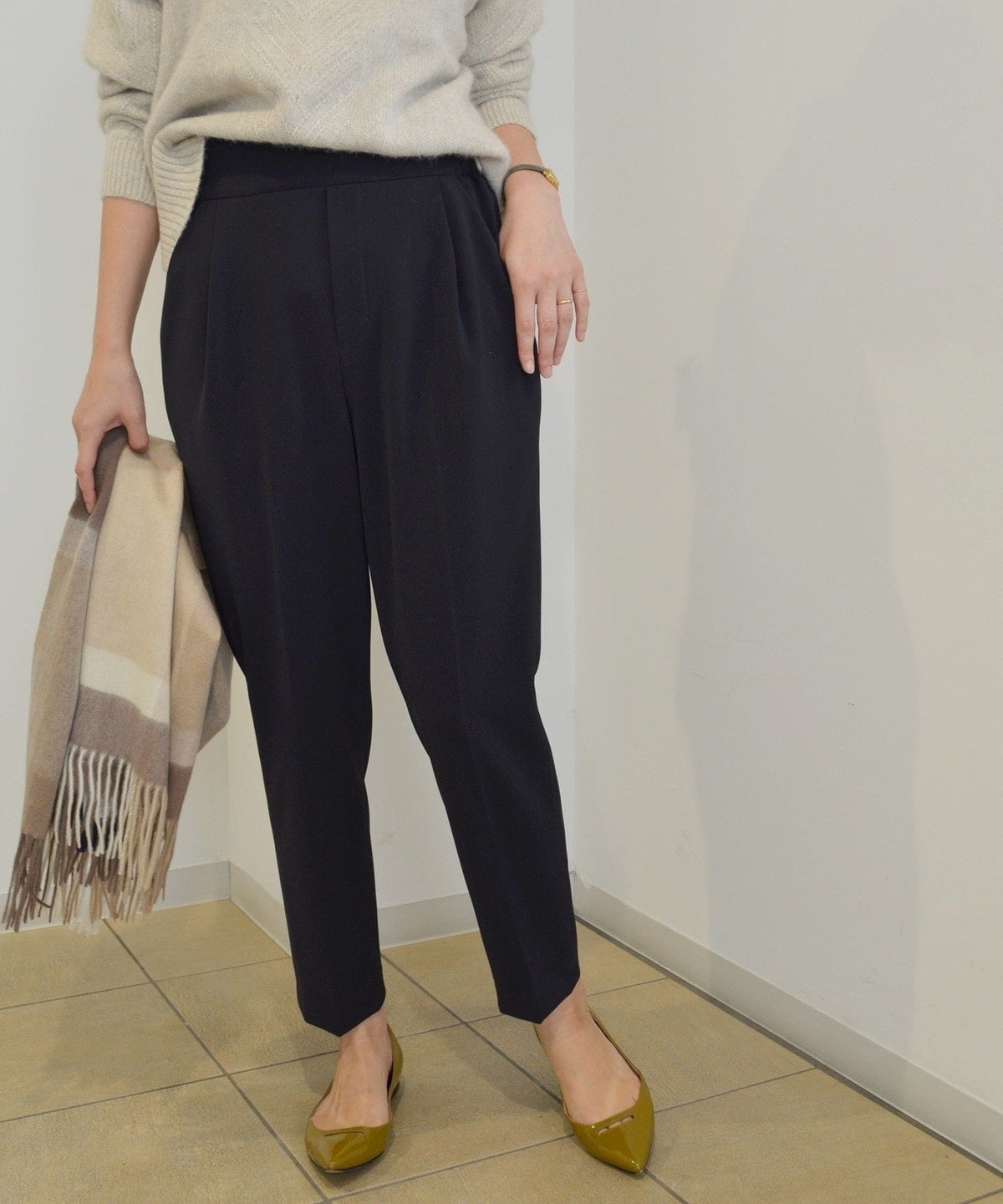 〈手洗い可能〉ウォッシャブル9分丈テーパードパンツ