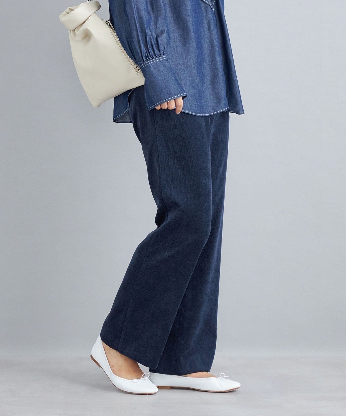 〈手洗い可能〉ストレッチ 細畝 コーデュロイ パンツ