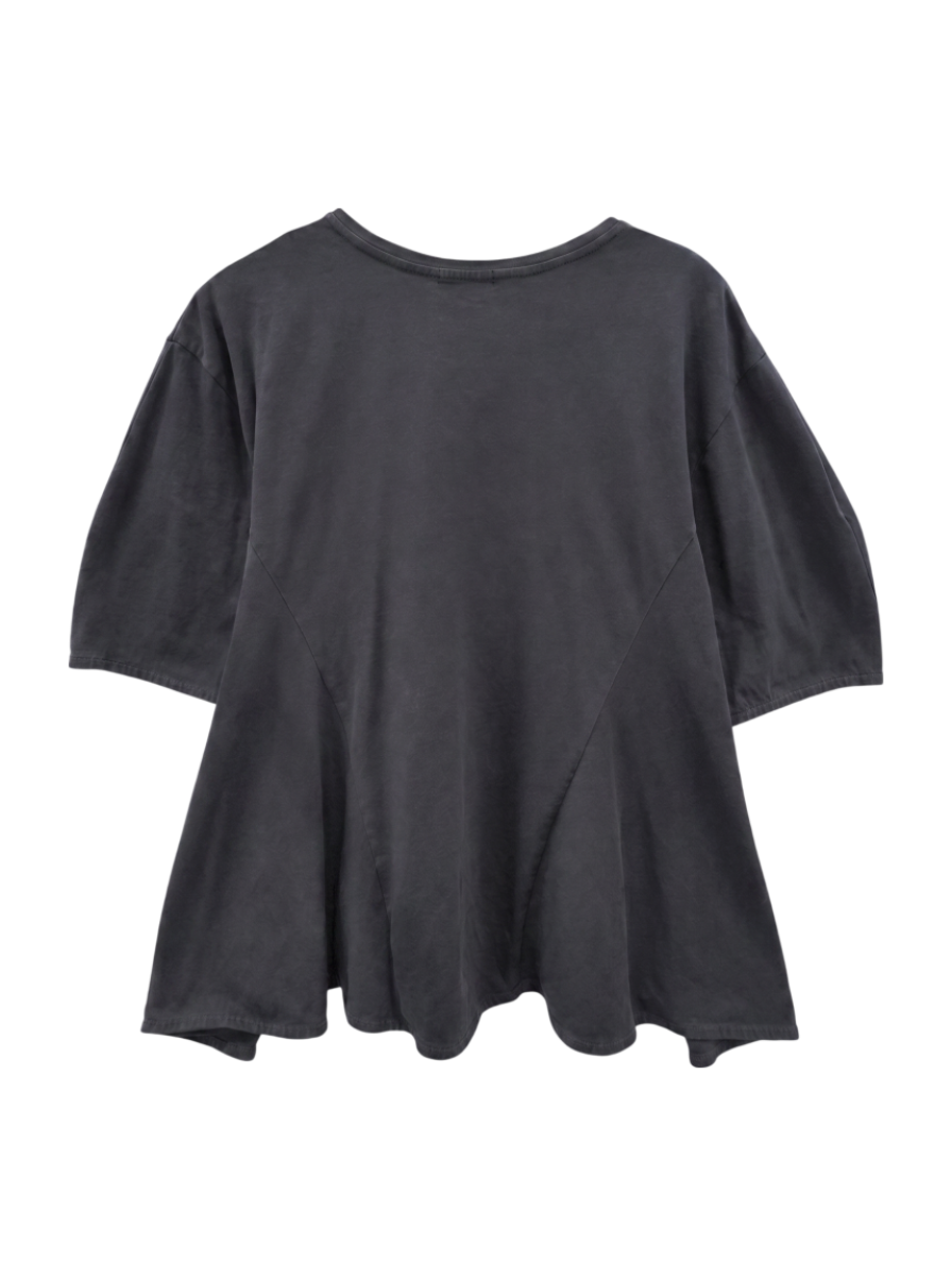 【WEB限定】 〈洗濯機可能〉へムフレア 5分袖 カットソー