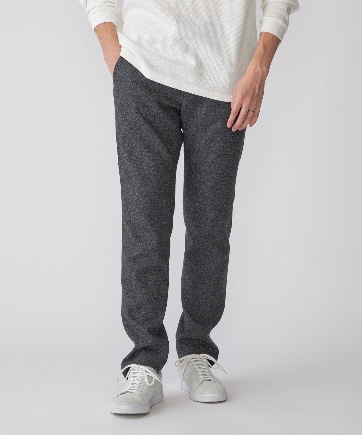 SHIPS: ウール/アンゴラ ツイード テーパード スリム チノパンツ