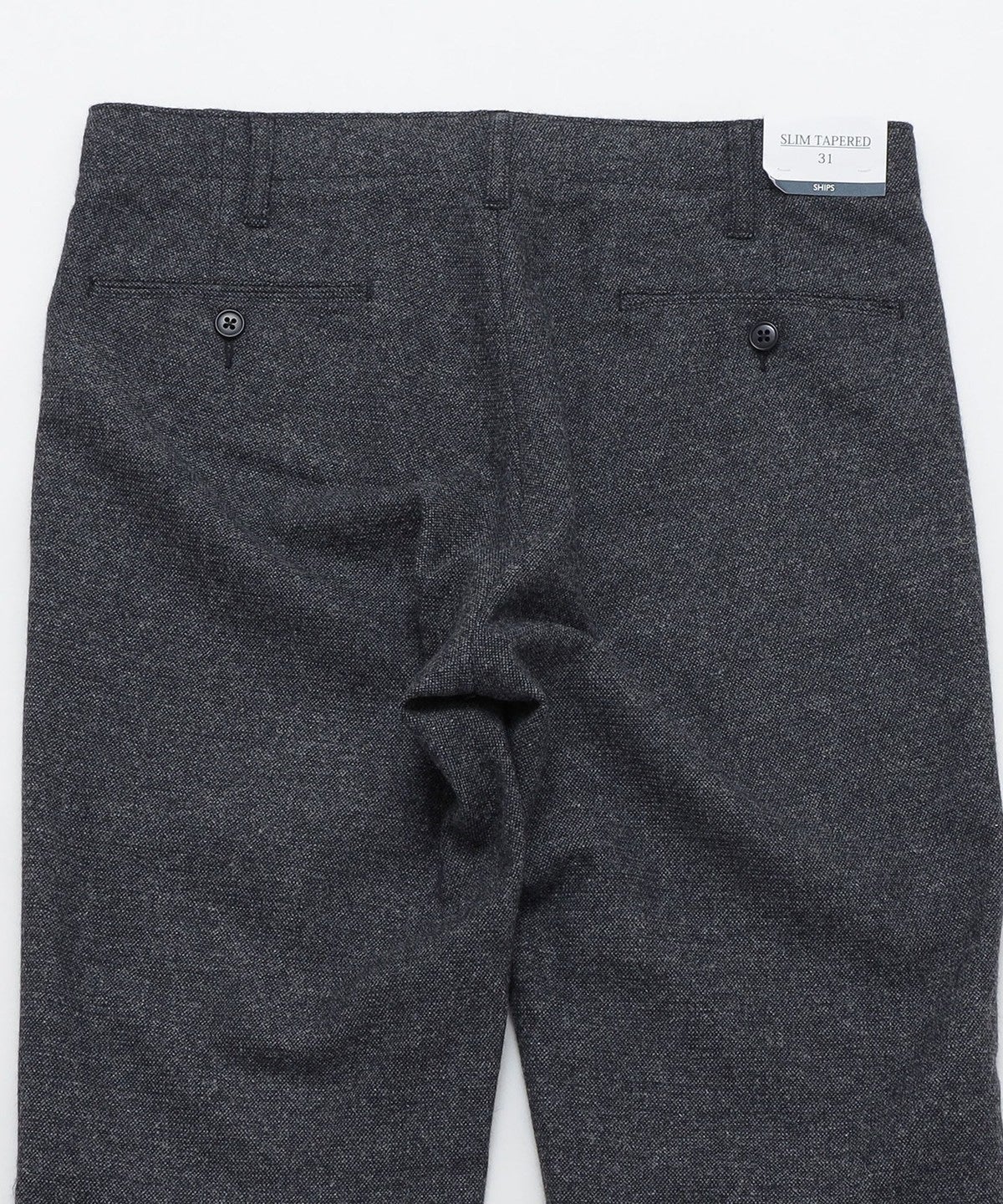 SHIPS: ウール/アンゴラ ツイード テーパード スリム チノパンツ