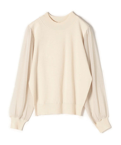 【WEB限定】〈手洗い可能〉シフォンスリーブニット