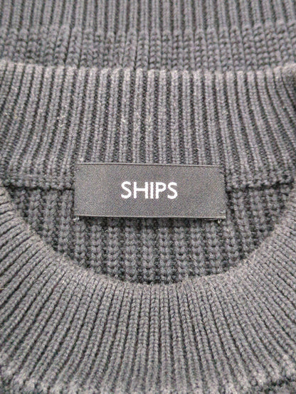 【WEB限定】SHIPS: 《洗えるニット》畦編み リラックスフィット モックネック プルオーバー