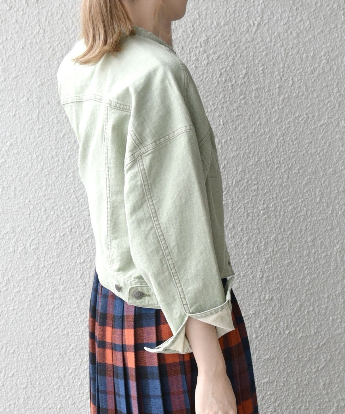 【SHIPS any別注】CIMARRON JEANS:〈ウォッシャブル〉ノーカラー デニム ジャケット