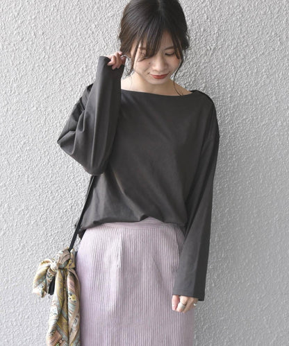 Khaju:クロスボートネックプルオーバー