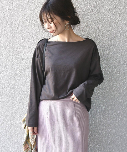 Khaju:クロスボートネックプルオーバー