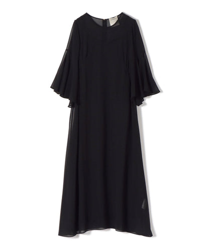little black:シフォンフレアスリーブワンピース