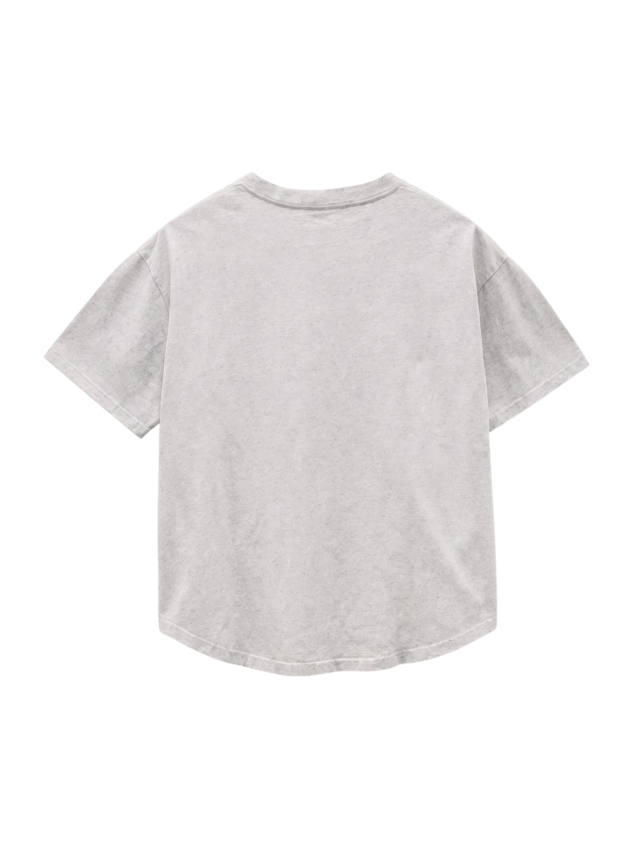 【SHIPS any別注】THE KNiTS:〈洗濯機可能〉ラウンドヘム ロゴ ショート TEE