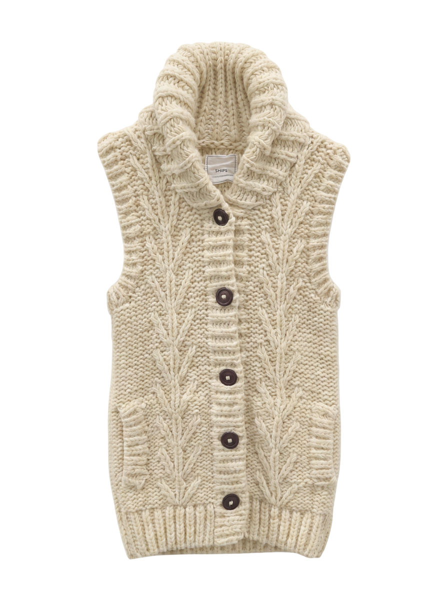 SHIPS:SHAWL/C HAND KNIT VEST 15FW