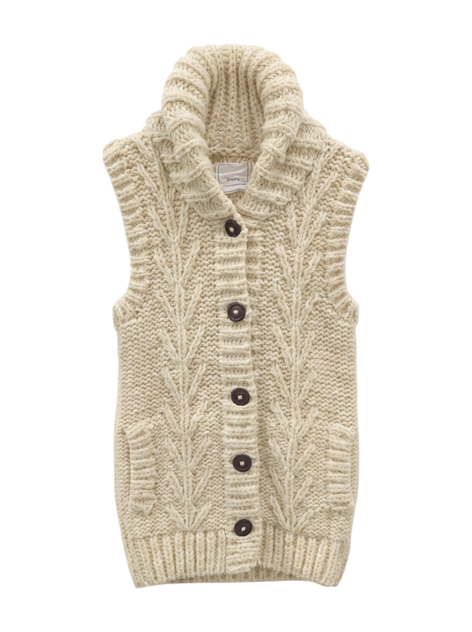 SHIPS:SHAWL/C HAND KNIT VEST 15FW