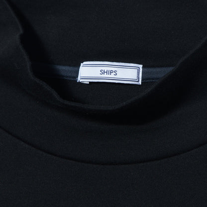SHIPS: 日本製 プラチナフェイス モックネック ジャージ Tシャツ