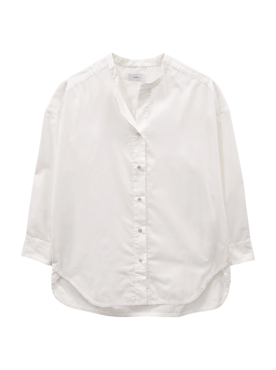 SHIPS any:〈洗濯機可能〉REPREVE バンド カラー シャツ