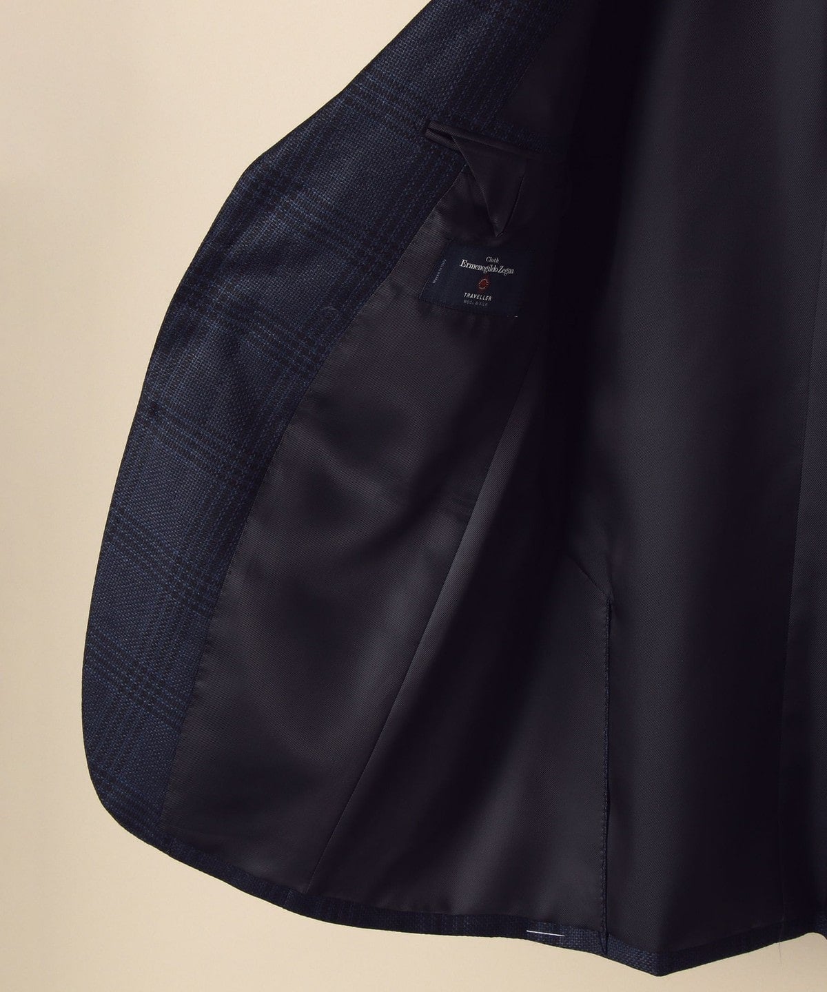 SD: エルメネジルド ゼニア  トラベラー ホップサック ネイビー グレンチェック ジャケット