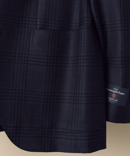 SD: エルメネジルド ゼニア  トラベラー ホップサック ネイビー グレンチェック ジャケット