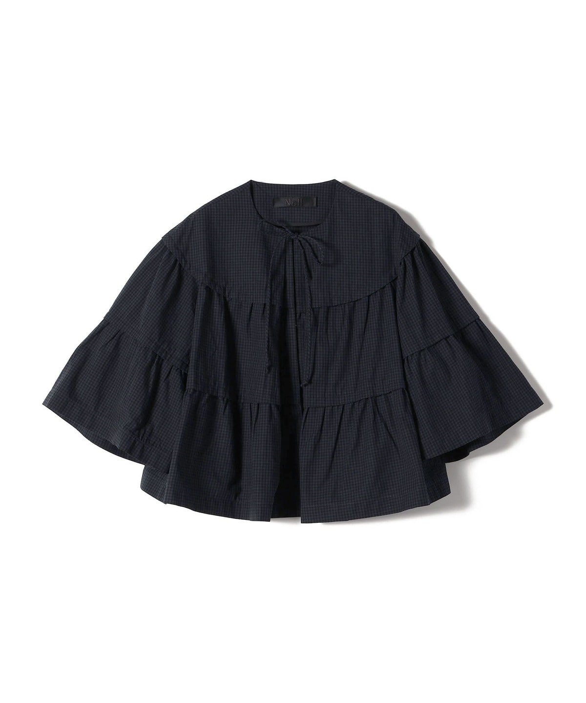 Nell:スモール ギンガム チェック ティアード ボレロ