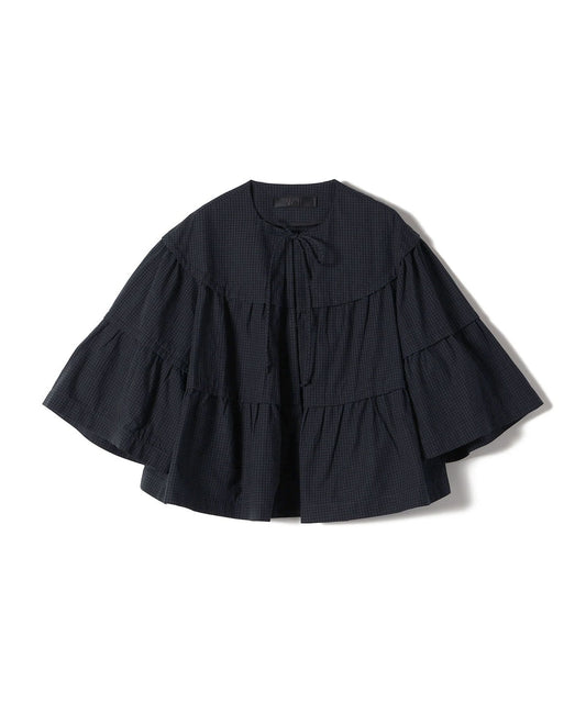 Nell:スモール ギンガム チェック ティアード ボレロ