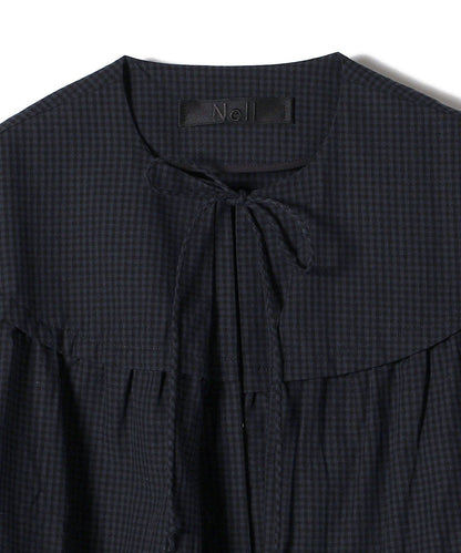 Nell:スモール ギンガム チェック ティアード ボレロ