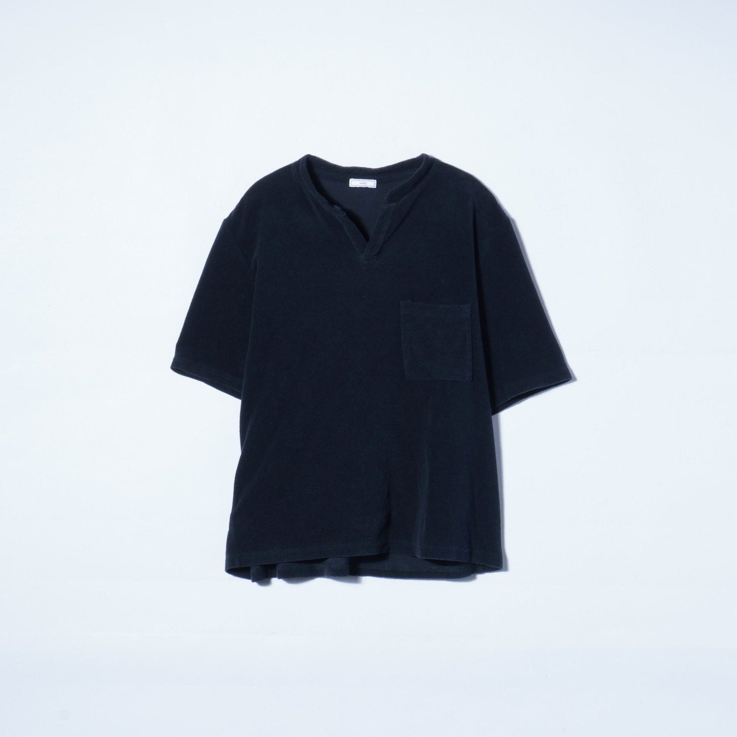SHIPS:ALBINI パイル ジャージ キーネック ポケット付き Tシャツ【日本製】