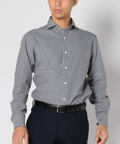 SD: 【ウォッシュド】 タータンチェック ホリゾンタルカラー シャツ