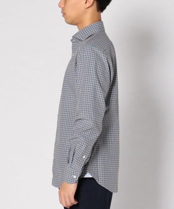 SD: 【ウォッシュド】 タータンチェック ホリゾンタルカラー シャツ