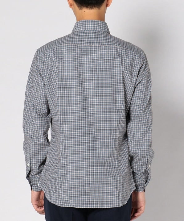 SD: 【ウォッシュド】 タータンチェック ホリゾンタルカラー シャツ