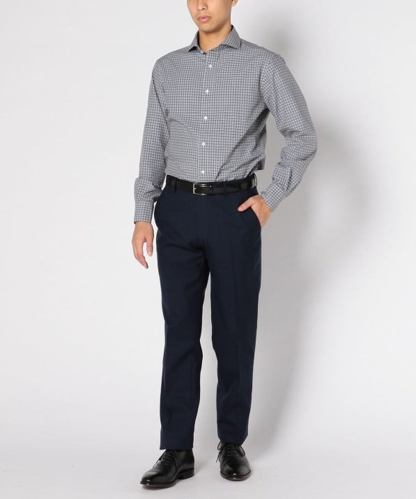 SD: 【ウォッシュド】 タータンチェック ホリゾンタルカラー シャツ