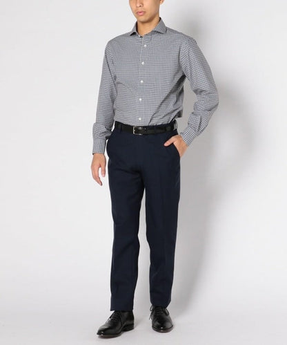 SD: 【ウォッシュド】 タータンチェック ホリゾンタルカラー シャツ