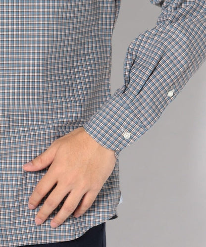 SD: 【ウォッシュド】 タータンチェック ホリゾンタルカラー シャツ