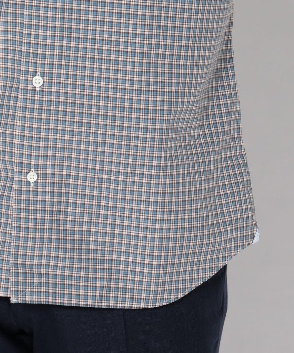 SD: 【ウォッシュド】 タータンチェック ホリゾンタルカラー シャツ