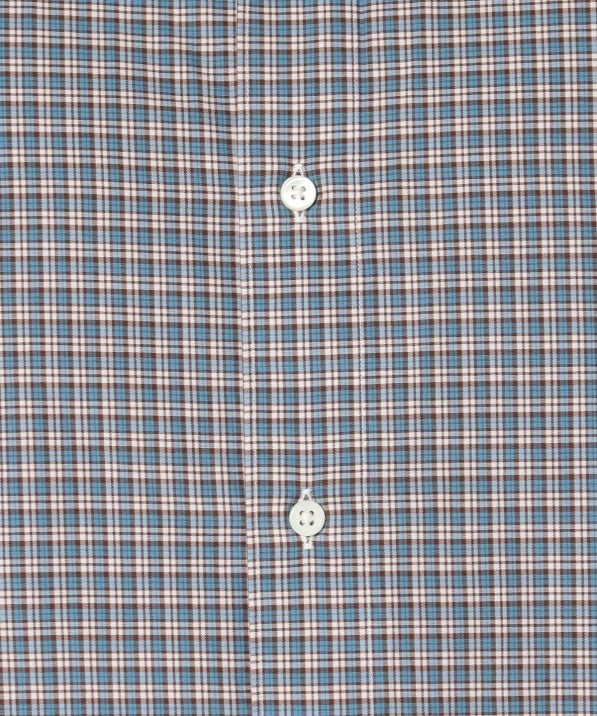 SD: 【ウォッシュド】 タータンチェック ホリゾンタルカラー シャツ