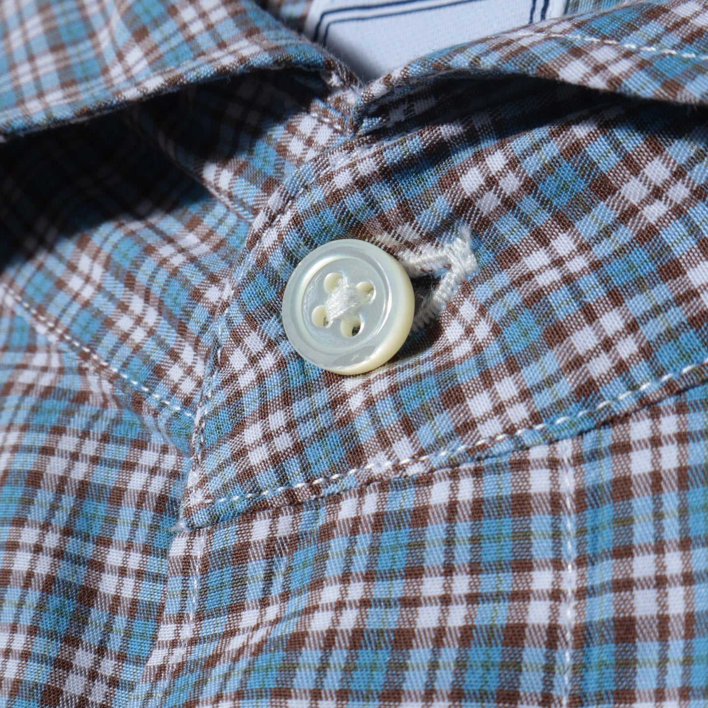 SD: 【ウォッシュド】 タータンチェック ホリゾンタルカラー シャツ