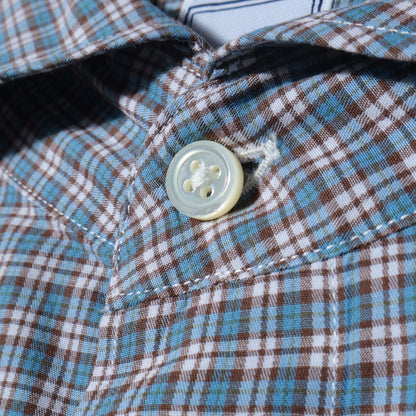 SD: 【ウォッシュド】 タータンチェック ホリゾンタルカラー シャツ