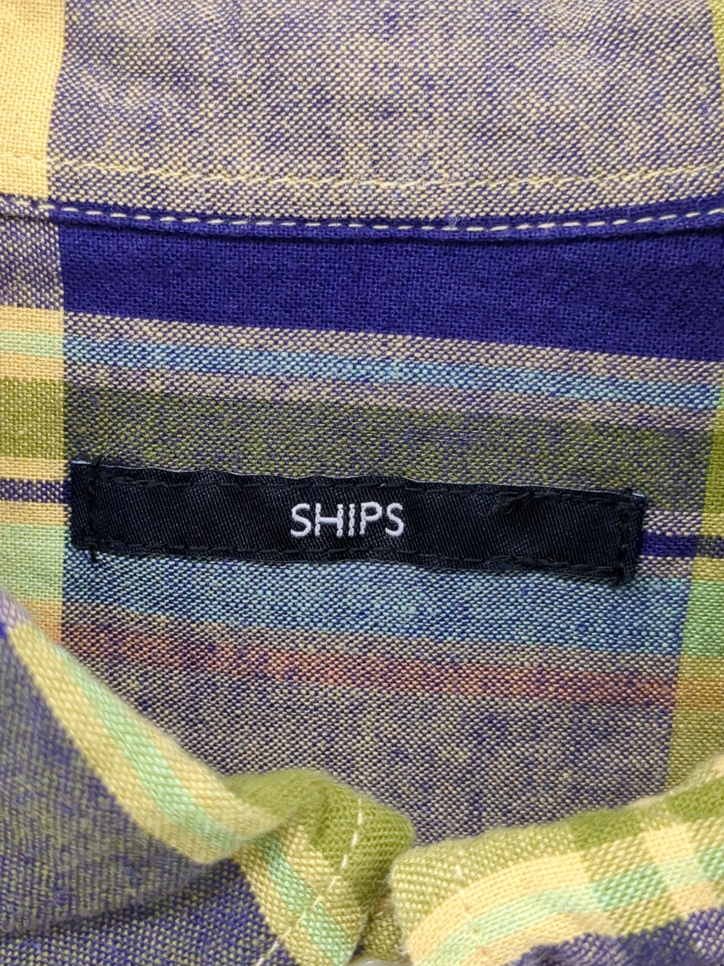 SHIPS: コットン/リネン マドラスチェック ボタンダウンシャツ