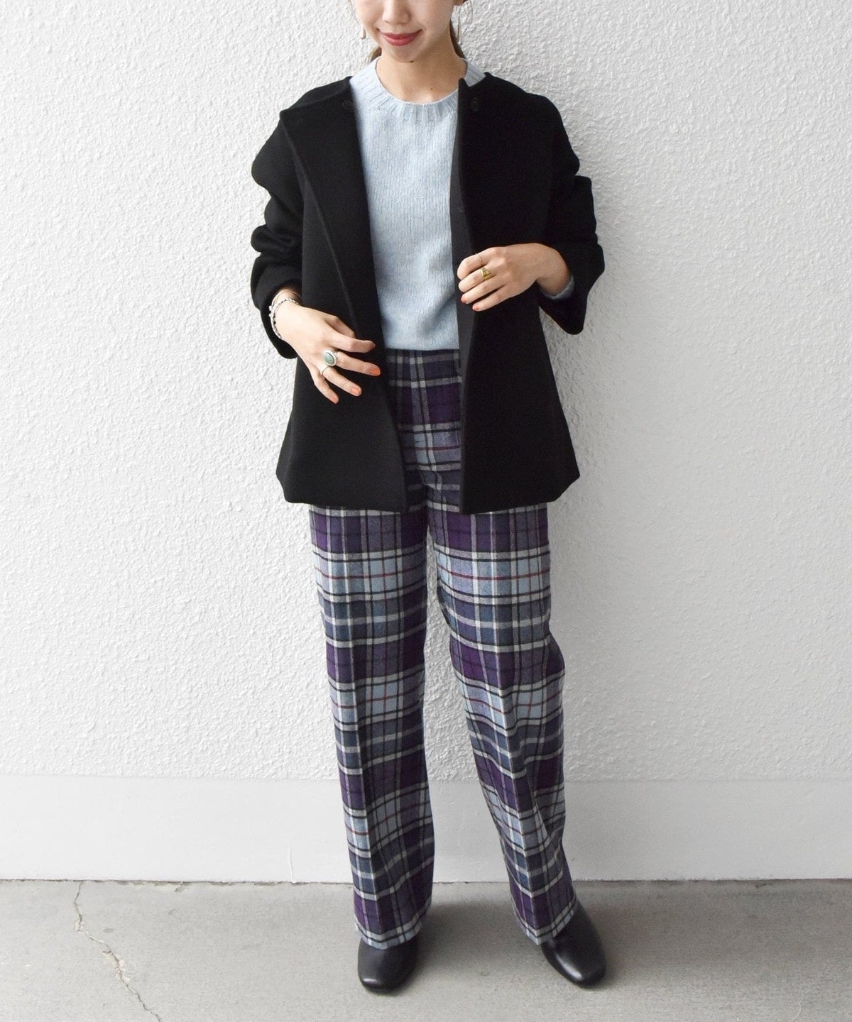 SHIPS any: ノンミュールジングウール ノーカラー ショート コート