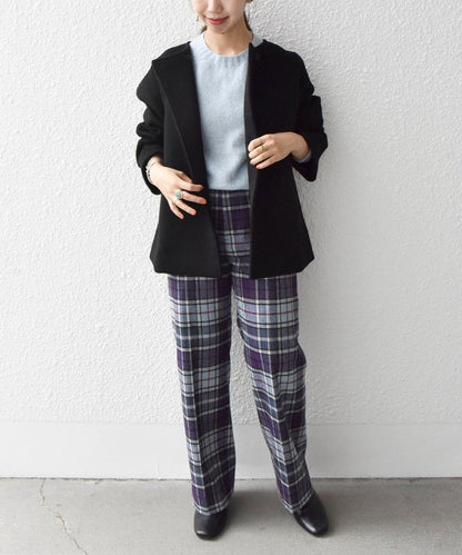 SHIPS any: ノンミュールジングウール ノーカラー ショート コート