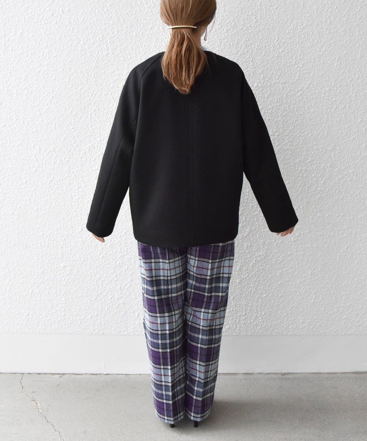 SHIPS any: ノンミュールジングウール ノーカラー ショート コート