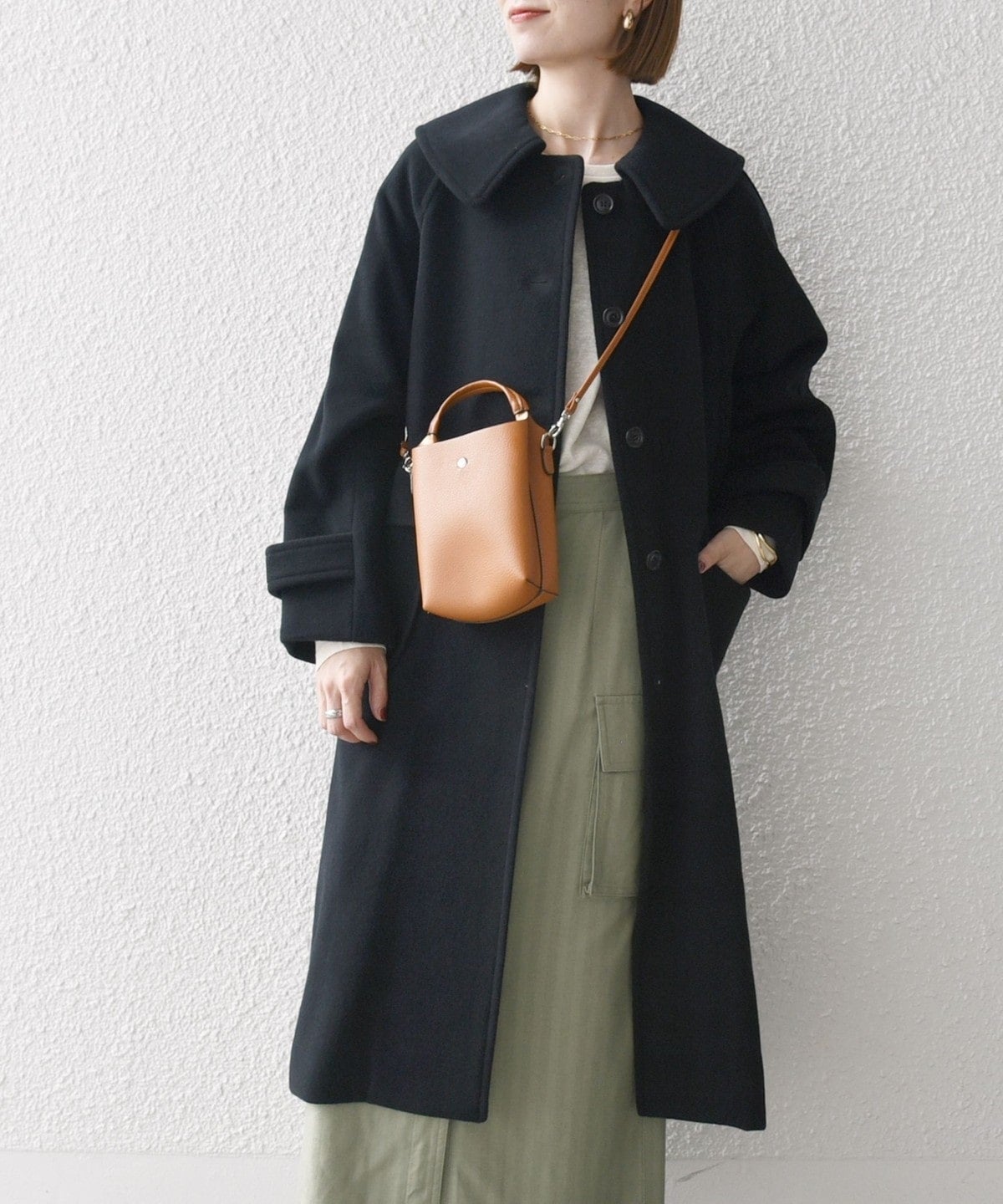 SHIPS any: PONTETORTO フラットカラー ロング コート