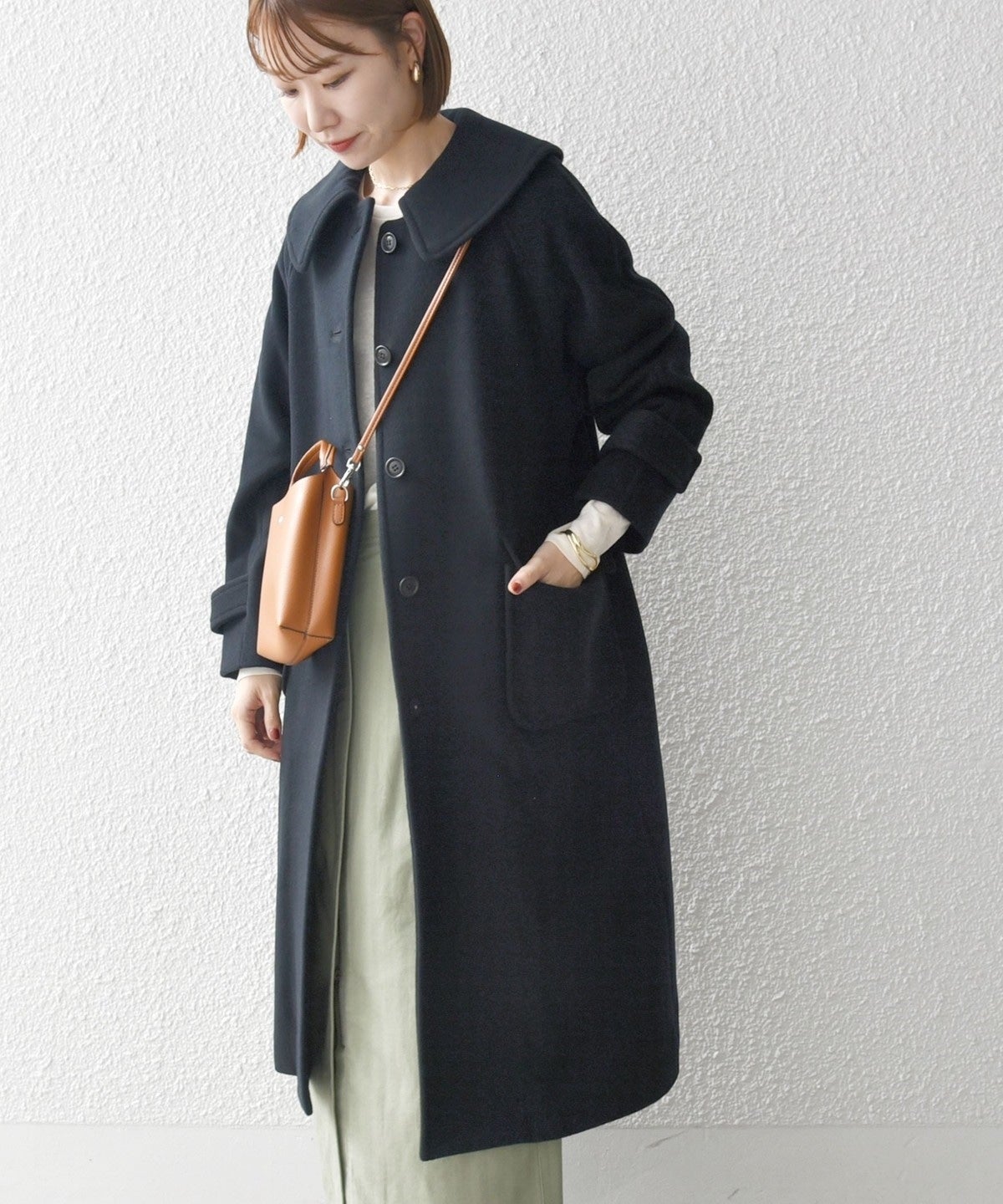 SHIPS any: PONTETORTO フラットカラー ロング コート