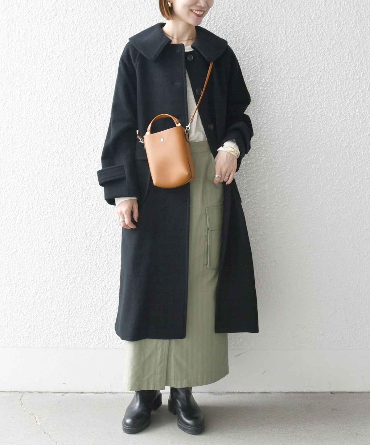 SHIPS any: PONTETORTO フラットカラー ロング コート