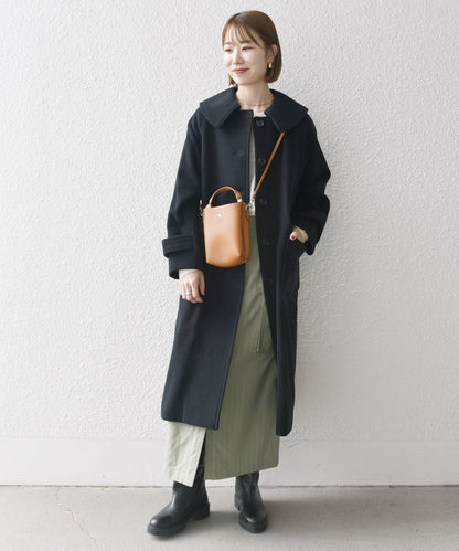 SHIPS any: PONTETORTO フラットカラー ロング コート