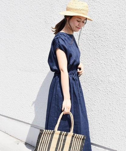 liflattie ships:リネンギャザーロングワンピース